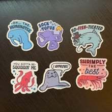 Load image into Gallery viewer, Marine Pun Sticker Set