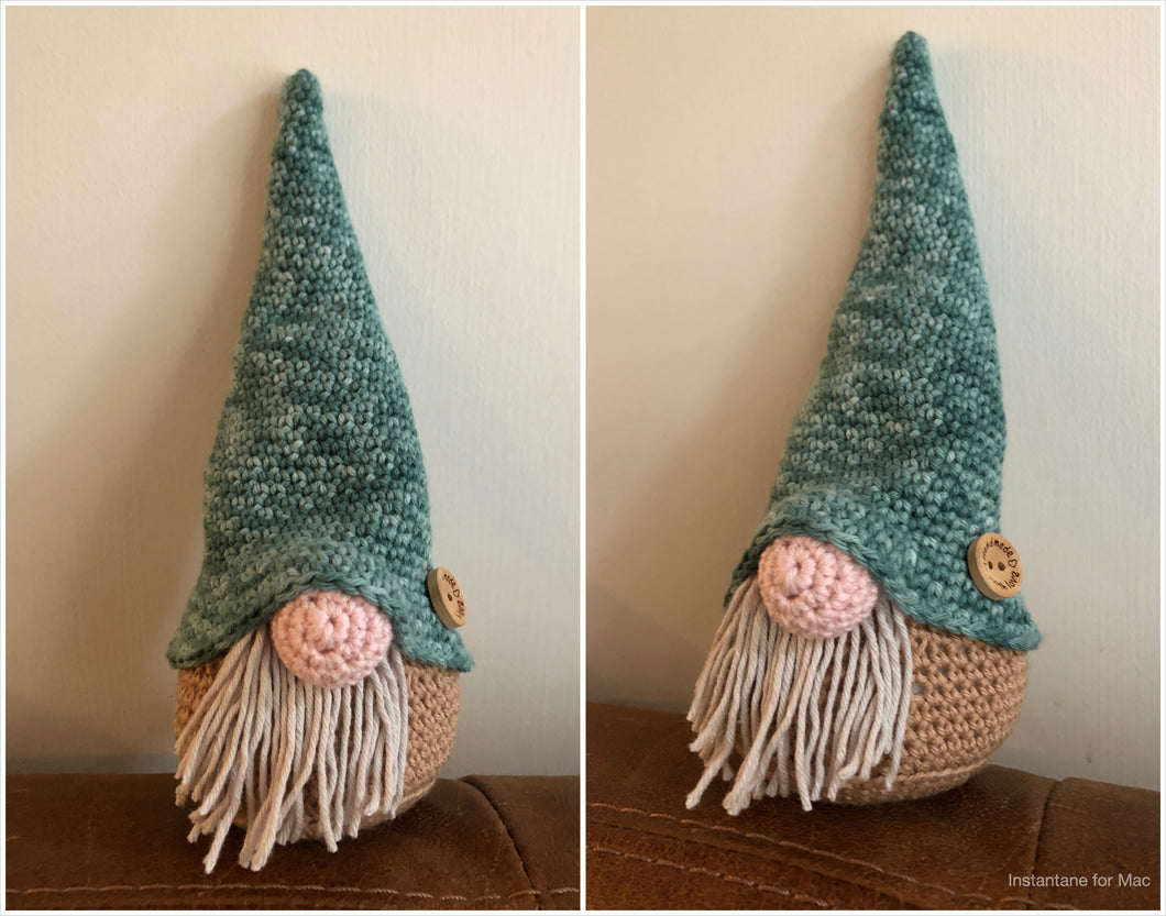 Gnome Boy Beige and Green Handmade Crochet