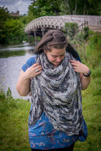 Load image into Gallery viewer, Grey Tone Crochet Wrap
