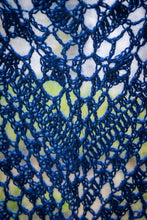 Load image into Gallery viewer, Navy Blue Lace Crochet Shawl
