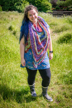 Load image into Gallery viewer, Multi Coloured Purple Lace Crochet Wrap
