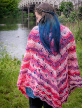 Load image into Gallery viewer, Pink Multicoloured Crochet Shawl
