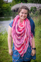 Load image into Gallery viewer, Pink Multicoloured Crochet Shawl
