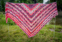 Load image into Gallery viewer, Pink Multicoloured Crochet Shawl
