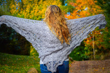 Load image into Gallery viewer, Large Grey Crochet Wrap
