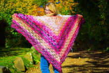 Load image into Gallery viewer, Pink Tones Crochet Wrap
