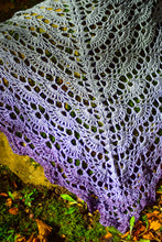 Load image into Gallery viewer, Grey to Purple Handmade Crochet Wrap
