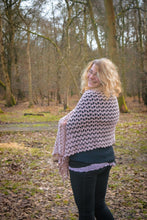 Load image into Gallery viewer, Rose Coloured Rectangular Handmade Crochet Wrap
