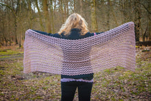 Load image into Gallery viewer, Rose Coloured Rectangular Handmade Crochet Wrap
