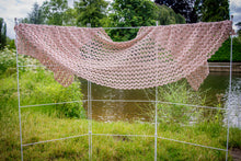 Load image into Gallery viewer, Rose Coloured Rectangular Handmade Crochet Wrap
