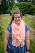 Load image into Gallery viewer, Salmon Coloured Handmade Crochet Wrap
