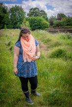 Load image into Gallery viewer, Salmon Coloured Handmade Crochet Wrap
