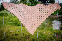 Load image into Gallery viewer, Salmon Coloured Handmade Crochet Wrap
