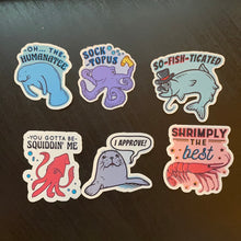 Load image into Gallery viewer, Marine Pun Sticker Set
