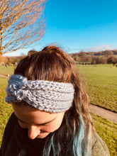 Load image into Gallery viewer, Handmade crochet knotted earwarmers/headband
