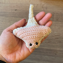 Load image into Gallery viewer, Small Handcrafted Crochet Stingray
