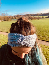 Load image into Gallery viewer, Handmade crochet knotted earwarmers/headband
