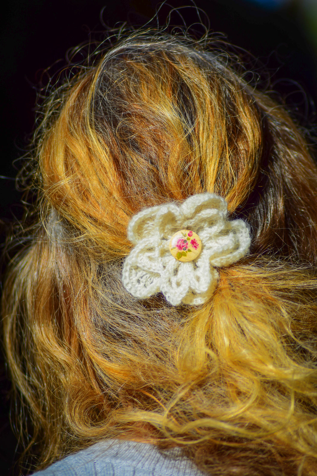 Crochet Flower Hair Clip